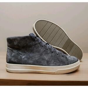 Vince Cullen Men Sneakers Shoes Size 10.5 M Grey Suede Leather Hi Top Lace Up